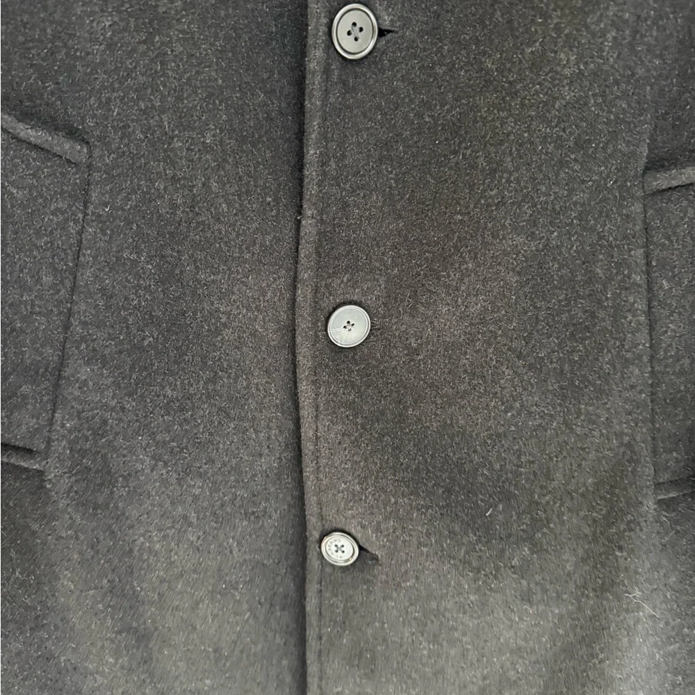 Classic Black Men's cashmere wool trench